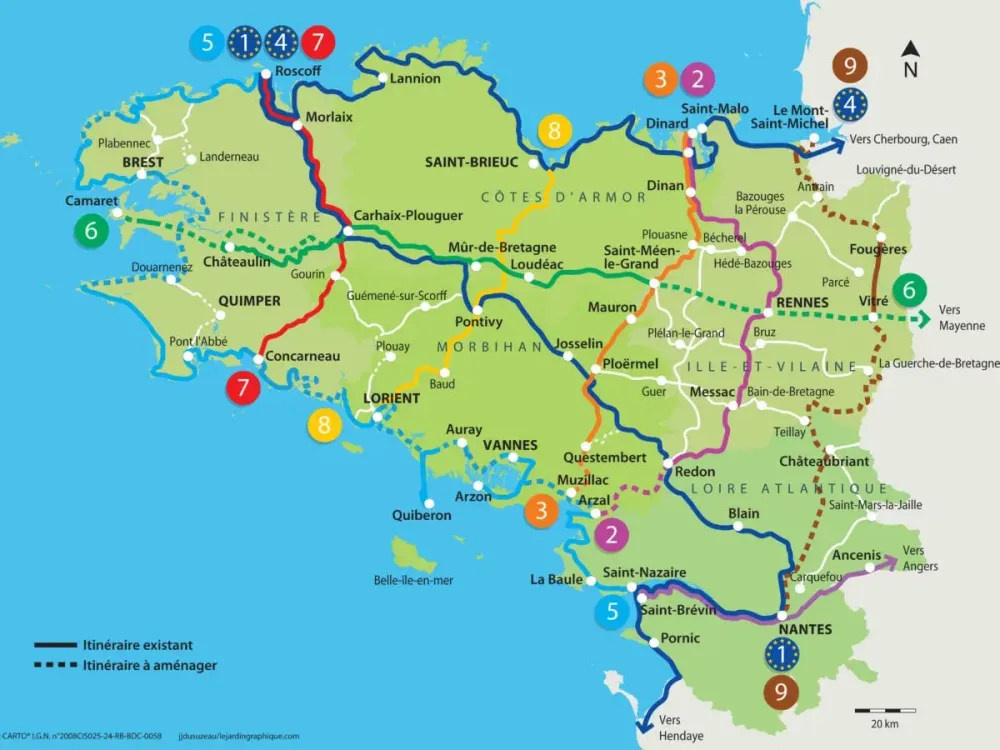 itinéraires à vélo