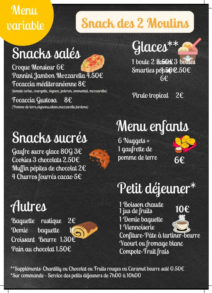 menu snack
